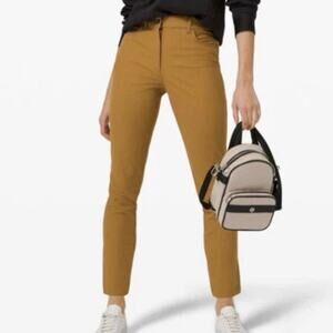 Lululemon City Sleek 5 Pocket 7/8 Ankle Pant Spiced Bronze 4 Mustard Yellow